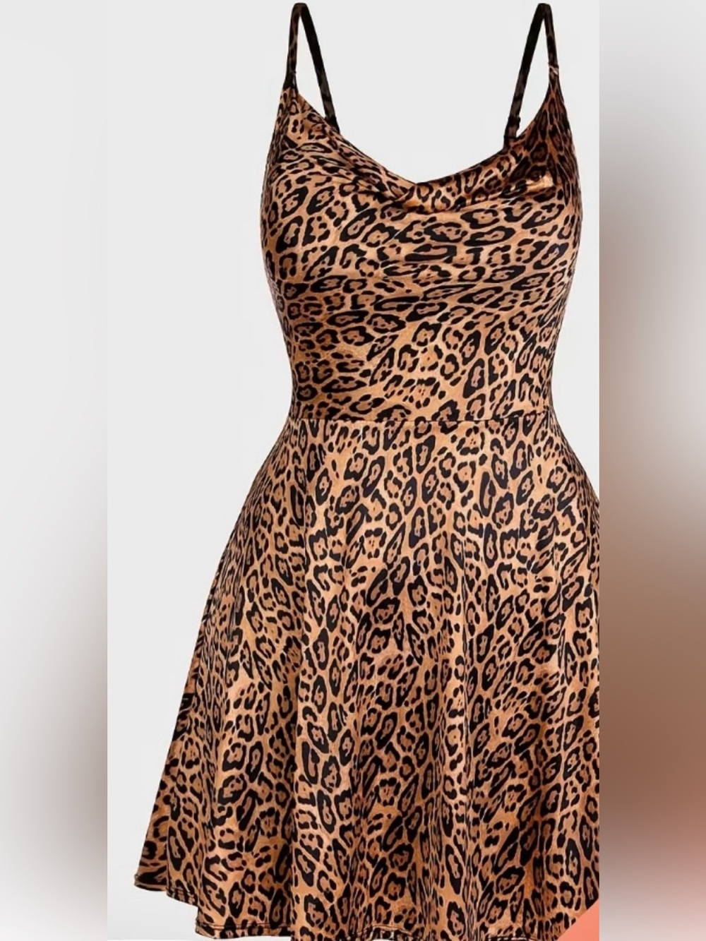 Leopard Shapewear Strappy Cowl Neck
Tummy Control Flare Dress